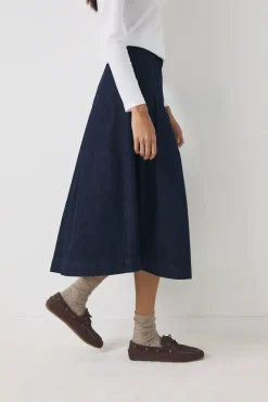 eseOese FALDA MIDI DENIM PHOENIX